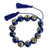 Ceramic beaded bracelet, 'Flower Garden in Blue' - Adjustable Blue Floral Bracelet (image 2a) thumbail