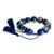 Ceramic beaded bracelet, 'Flower Garden in Blue' - Adjustable Blue Floral Bracelet (image 2c) thumbail