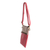 Leather sling, 'Strawberry Punch' - Hand Crafted Pink and Buff Sling Bag (image 2b) thumbail