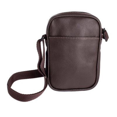 Artisan Crafted Brown Leather Unisex Shoulder Bag