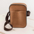 Unisex leather shoulder bag, 'Salvadoran Saddle Brown' - Brown Leather Unisex Shoulder Bag thumbail