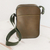 Unisex leather shoulder bag, 'Salvadoran Olive' - Green Unisex Shoulder Bag thumbail