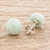 Jade stud earrings, 'Serene Style in Green' - Light Green Jade Stud Earrings (image 2c) thumbail