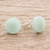 Jade stud earrings, 'Serene Wisdom' - Light Green Jade Stud Earrings (image 2b) thumbail