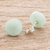 Jade stud earrings, 'Serene Wisdom' - Light Green Jade Stud Earrings (image 2c) thumbail