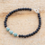 Jade and lava stone beaded bracelet, 'Ancient Source' - Lava Stone Bracelet with Jade Pendant thumbail