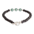 Jade and lava stone beaded bracelet, 'Ancient Source' - Lava Stone Bracelet with Jade Pendant (image 2c) thumbail