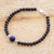 Lapis lazuli and lava stone beaded bracelet, 'Centered in Blue' - Beaded Bracelet with Lapis Lazuli and Lava Stone thumbail