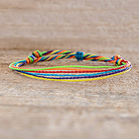 Cord bracelet, 'Rainbow Way' - Multicolored Cord Bracelet