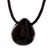 Jade pendant necklace, 'Strong Energy in Black' - Handmade Black Jade Necklace