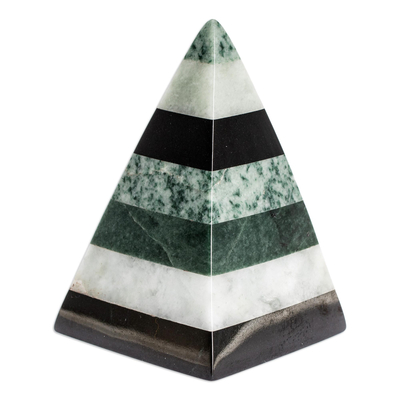 Jade sculpture, 'Healing Pyramid' - Handmade Jade Pyramid