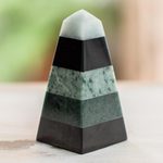 Jade sculpture, 'Healing Power' - Multicolored Jade Obelisk