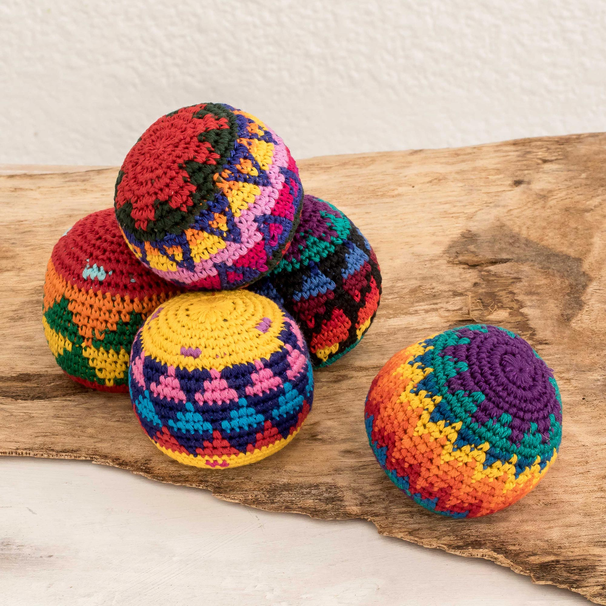 UNICEF Market Crocheted Cotton Hacky Sacks (Set of 5) Freestyle