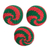 Cotton hacky sacks, 'Emerald Fun' (set of 3) - Set of 3 Handcrafted Cotton Hacky Sacks in Emerald and Red