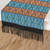 Cotton table runner, 'Peten Tradition' - Peach and Aqua Table Runner thumbail