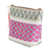 Cotton cosmetic bag, 'Flower Frieze' - Handloomed Cotton Cosmetic Bag (image 2b) thumbail