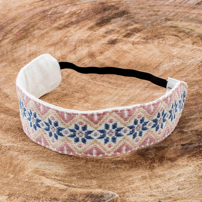 Stirnband aus Baumwolle - Handgefertigtes rosa und blaues Stirnband