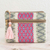 Cotton cosmetic bag, 'Diamond Flower' - Artisan Crafted Cosmetic Case thumbail