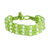 Beaded wristband bracelet, 'Kinship in Spring Green' - Hand-Beaded Lime Green Bracelet