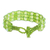 Beaded wristband bracelet, 'Kinship in Spring Green' - Hand-Beaded Lime Green Bracelet (image 2c) thumbail