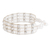 Beaded wristband bracelet, 'Kinship in White and Silver' - Handmade White Beaded Bracelet (image 2b) thumbail
