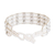 Beaded wristband bracelet, 'Kinship in White and Silver' - Handmade White Beaded Bracelet (image 2c) thumbail
