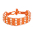 Beaded wristband bracelet, 'Kinship in Orange' - Artisan Crafted Orange Bead Bracelet (image 2a) thumbail