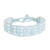 Beaded wristband bracelet, 'Kinship in Sky Blue' - Light Blue Beaded Wristband Bracelet (image 2a) thumbail