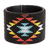 Beaded leather cuff bracelet, 'Tribal Energy' - Wide Beaded Cuff Bracelet