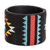 Beaded leather cuff bracelet, 'Tribal Energy' - Wide Beaded Cuff Bracelet (image 2b) thumbail