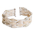 Recycled paper beaded cuff bracelet, 'Nature of Life in White' - Beaded Recycled Paper Cuff Bracelet (image 2a) thumbail