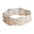 Recycled paper beaded cuff bracelet, 'Nature of Life in White' - Beaded Recycled Paper Cuff Bracelet (image 2b) thumbail