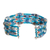 Recycled paper beaded cuff bracelet, 'Nature of Life in Blue' - Blue Paper and Glass Bead Cuff Bracelet (image 2c) thumbail