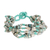 Recycled paper beaded bracelet, 'Eco Spiral in Aqua' - Aqua Glass and Recycled Paper Bracelet (image 2a) thumbail