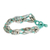 Recycled paper beaded bracelet, 'Eco Spiral in Aqua' - Aqua Glass and Recycled Paper Bracelet (image 2b) thumbail