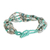 Recycled paper beaded bracelet, 'Eco Spiral in Aqua' - Aqua Glass and Recycled Paper Bracelet