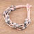 Recycled paper beaded bracelet, 'Bonds of Friendship in Pink' - Handmade Recycled Paper Bracelet thumbail