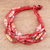 Recycled paper beaded bracelet, 'Bonds of Friendship in Red' - Red Beaded Recycled Paper Bracelet thumbail