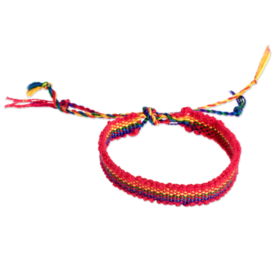 Baumwoll-Freundschaftsarmbänder, (12er-Set) - Handgewebte Regenbogenarmbänder (12er-Set) aus Guatemala