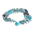 Beaded wristband bracelet, 'Flower Harmony in Sky' - Floral Motif Beaded Bracelet (image 2b) thumbail