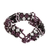 Beaded wristband bracelet, 'Flower Harmony in Plum' - Hand Beaded Glass Bracelet (image 2b) thumbail