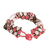 Beaded wristband bracelet, 'Flower Harmony in Rose' - Handmade Glass Bead Bracelet (image 2b) thumbail