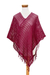 Cotton poncho, 'Fresh Berry' - Handloomed Cotton Poncho (image 2a) thumbail