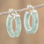 Jade hoop earrings, 'Conexion in Light Green' - Light Green Jade Hoop Earrings (image 2) thumbail