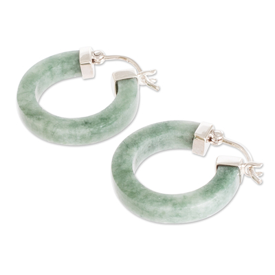 Pendientes aro jade - Pendientes aro jade verde claro