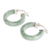 Jade hoop earrings, 'Conexion in Light Green' - Light Green Jade Hoop Earrings (image 2c) thumbail