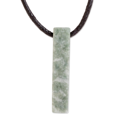 collar con colgante de jade - Collar de jade verde claro