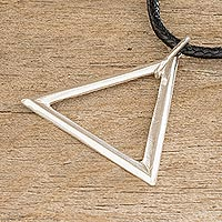 Sterling silver pendant necklace, 'Divine Geometry'