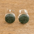 Jade stud earrings, 'Harmonious Vibes in Dark Green' - Classic Green Jade Stud Earrings (image 2) thumbail
