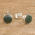 Jade stud earrings, 'Harmonious Vibes in Dark Green' - Classic Green Jade Stud Earrings (image 2b) thumbail